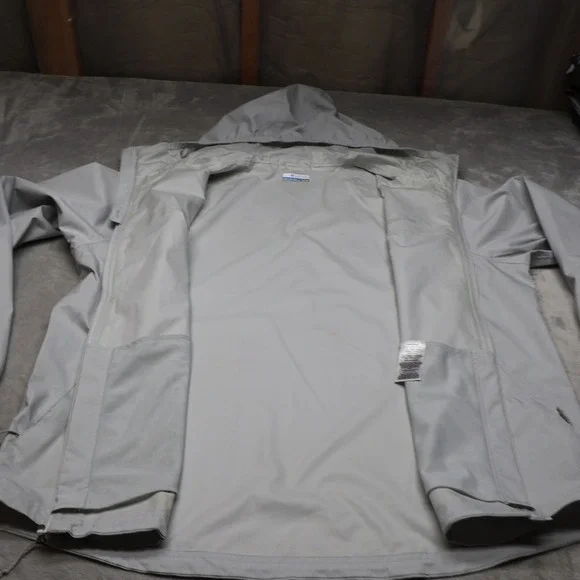 Columbia PFG Jacket Mens XL White Tamiami Hurricane Rain Full Zip Light Outdoor - Picture 8 of 16